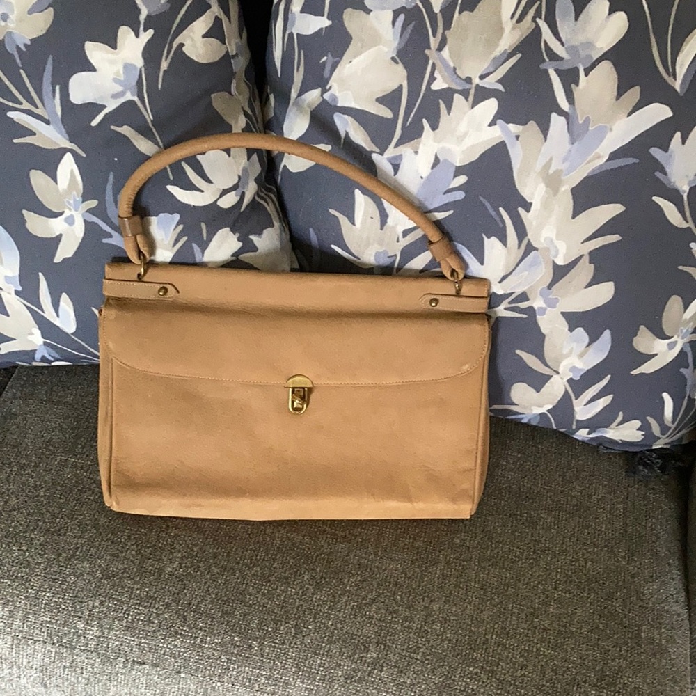 Vintage 50s/60s town and country handbag suede